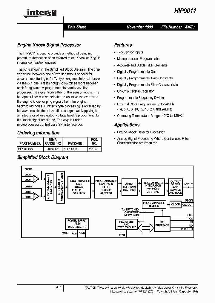 HIP9011_172192.PDF Datasheet