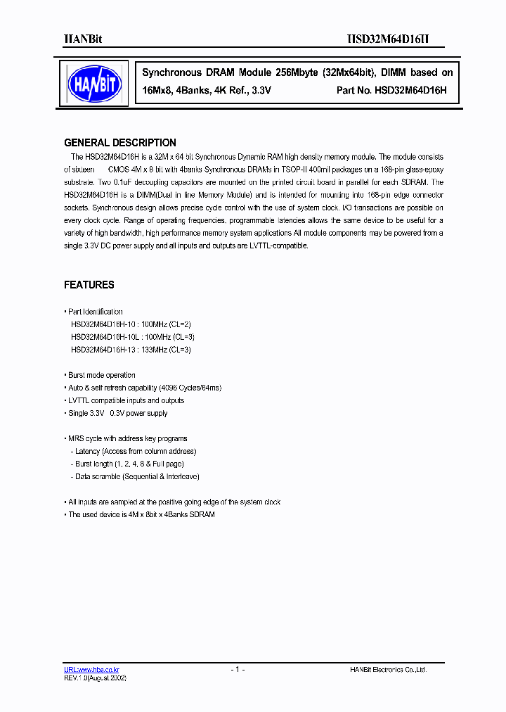HSD32M64D16H_394322.PDF Datasheet