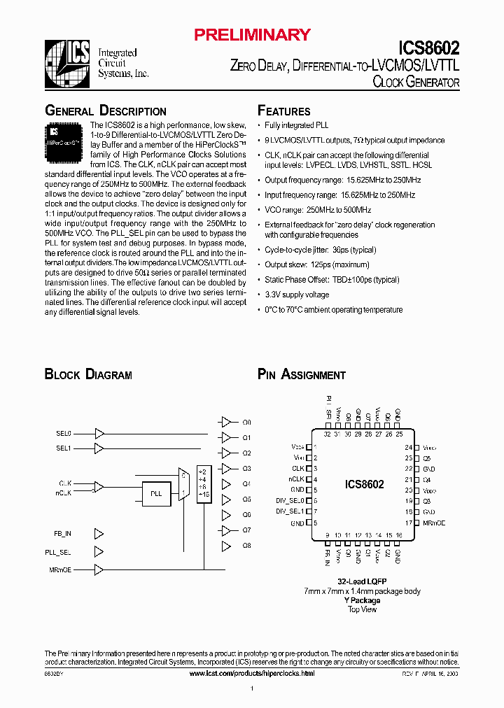 ICS8602_305933.PDF Datasheet