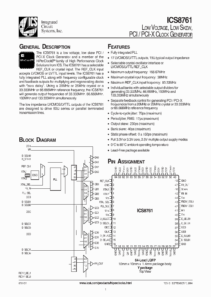 ICS8761_394000.PDF Datasheet