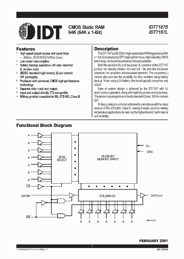 IDT7187L_387329.PDF Datasheet