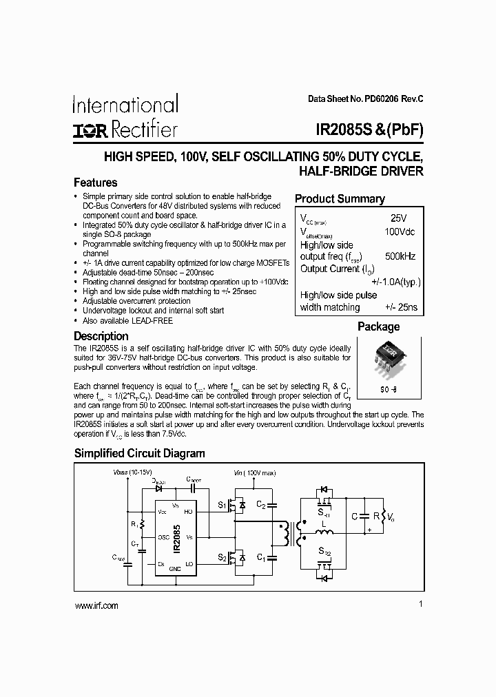IR2085SPBF_402097.PDF Datasheet