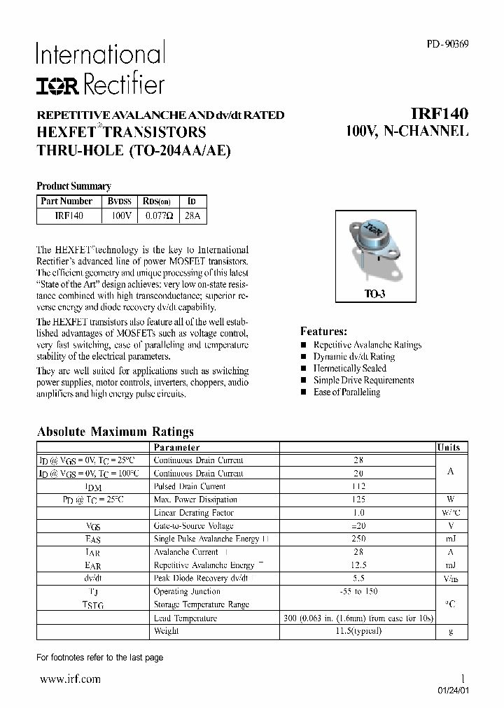 IRF140_415933.PDF Datasheet