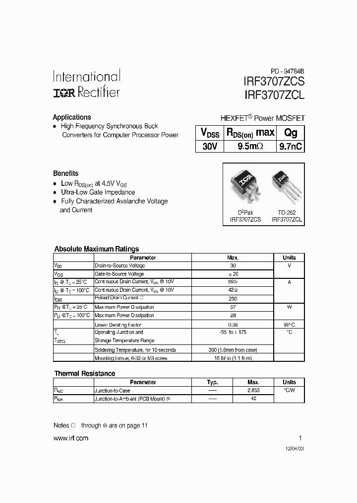 IRF3707ZCL_433201.PDF Datasheet