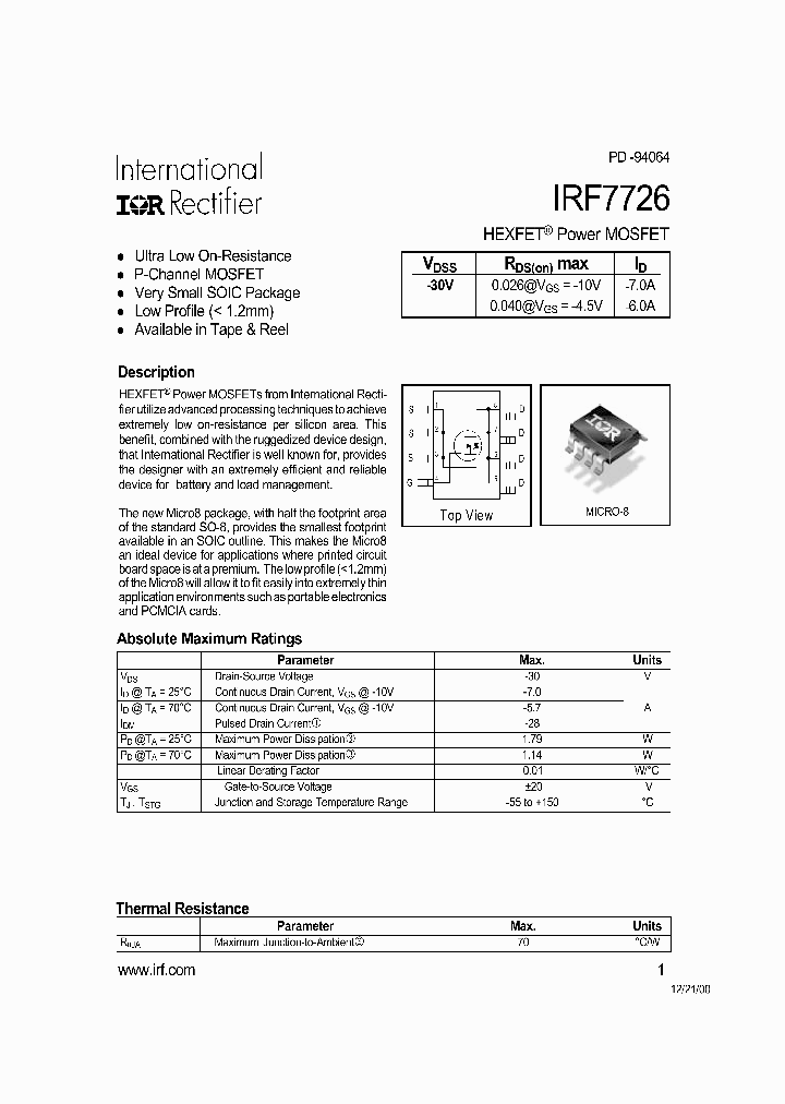 IRF7726_293091.PDF Datasheet