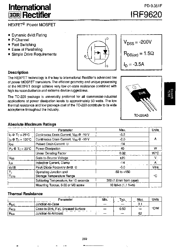 IRF9620_275982.PDF Datasheet