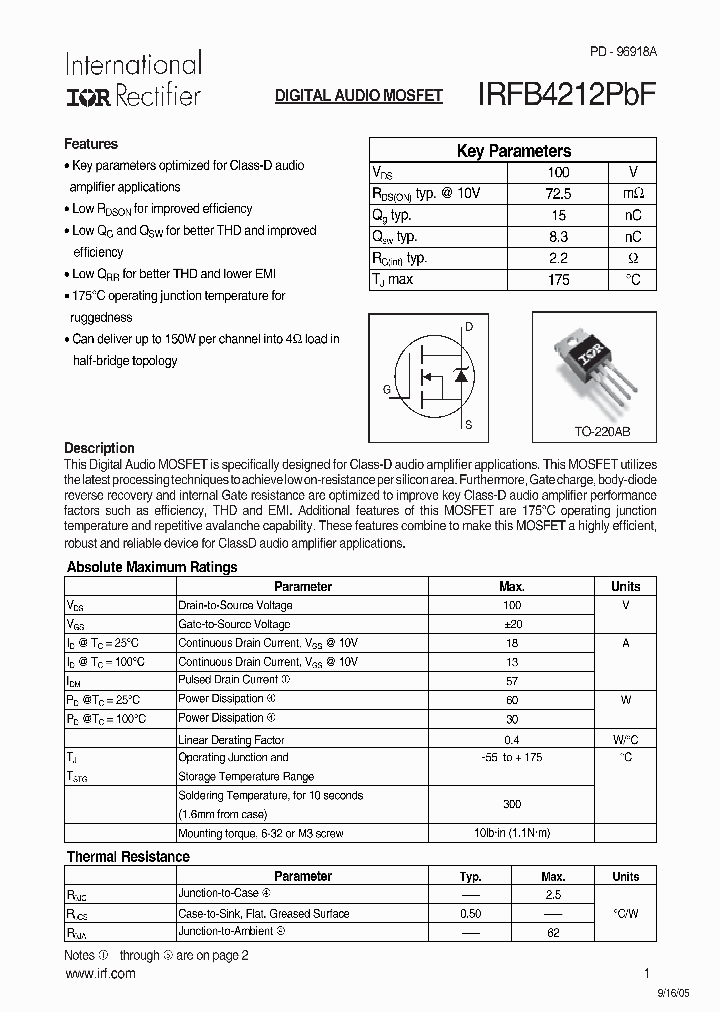 IRFB4212PBF_433053.PDF Datasheet