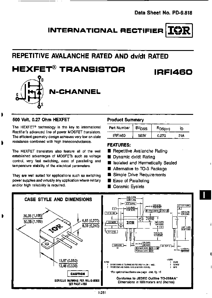 IRFI460_422109.PDF Datasheet