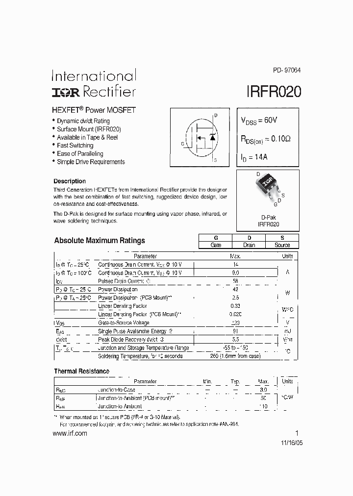 IRFR020_394282.PDF Datasheet
