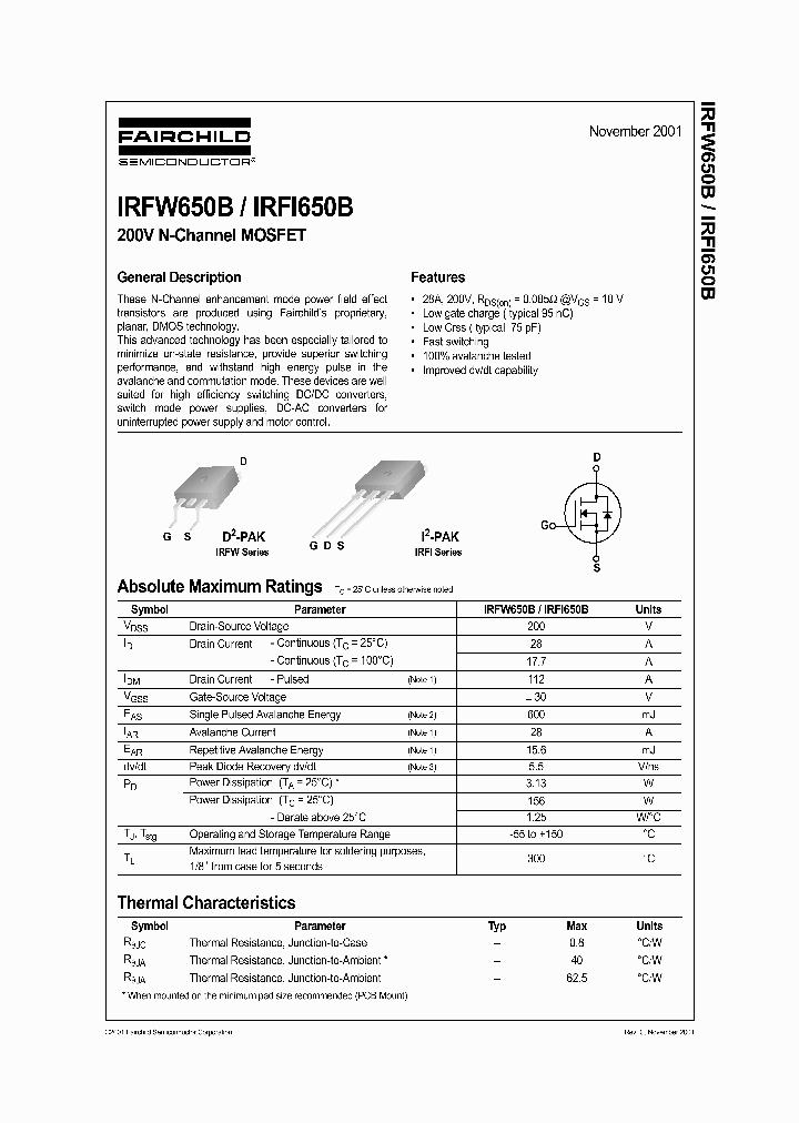 IRFW650B_430783.PDF Datasheet