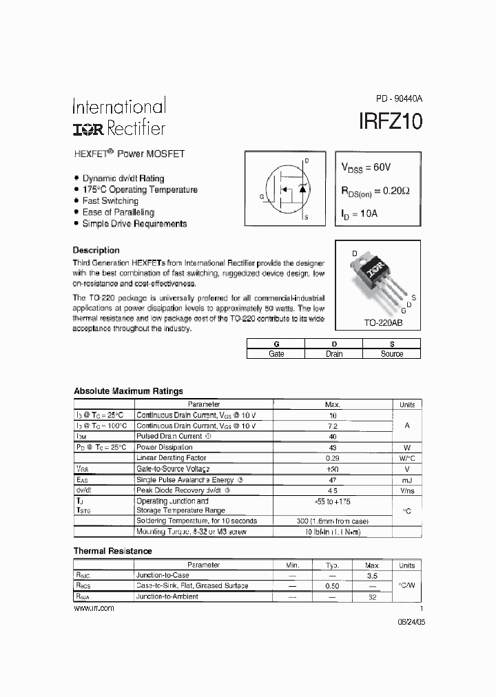 IRFZ10_423399.PDF Datasheet