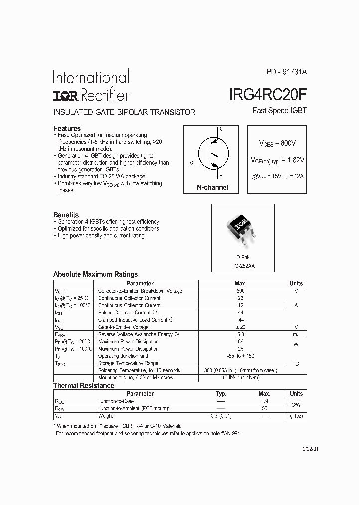 IRG4RC20F_411260.PDF Datasheet