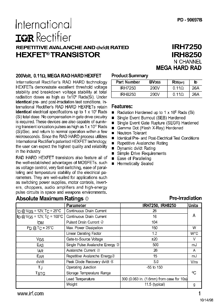 IRH8250_176252.PDF Datasheet