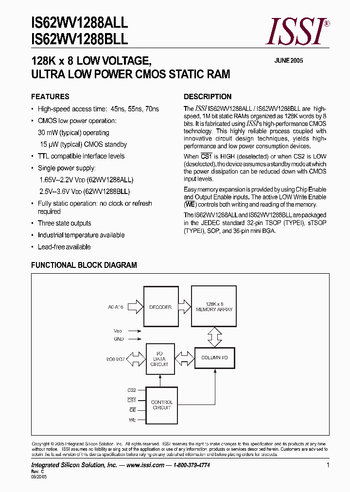 IS62WV1288BLL-45HI_416361.PDF Datasheet