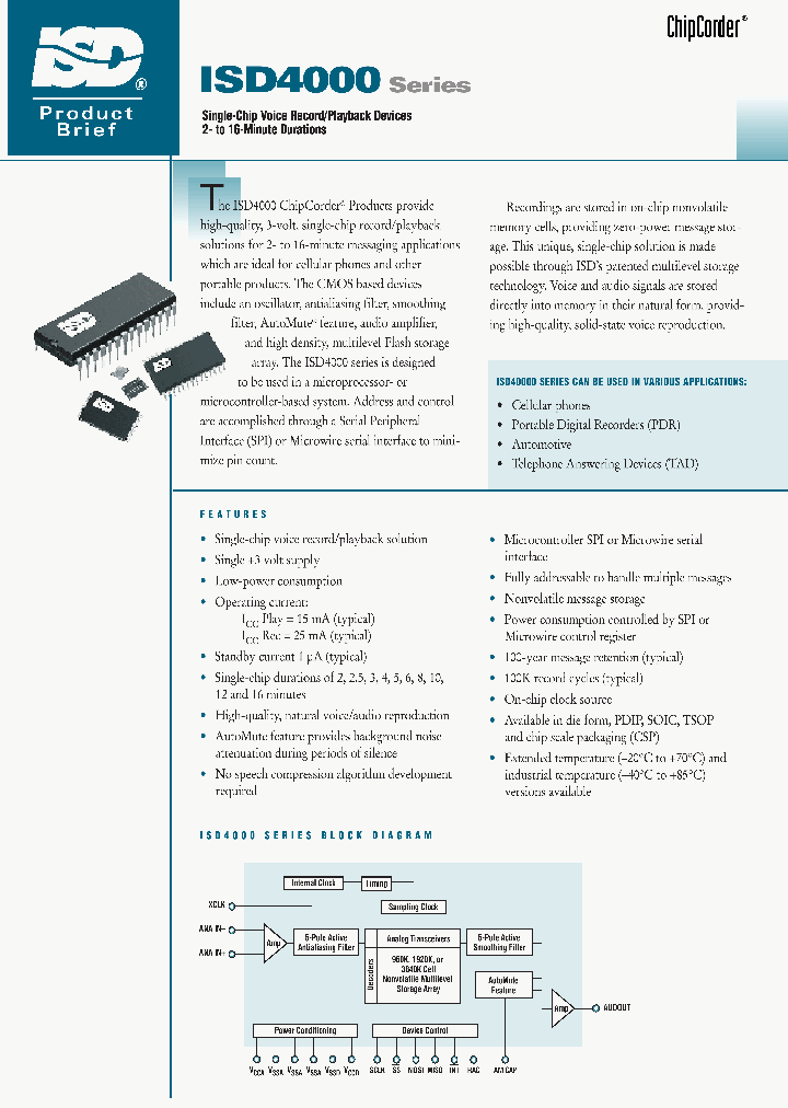 ISD4000_394466.PDF Datasheet