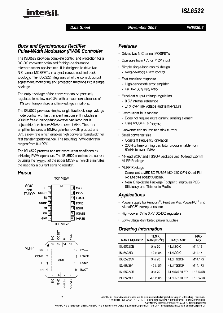 ISL6522_197171.PDF Datasheet