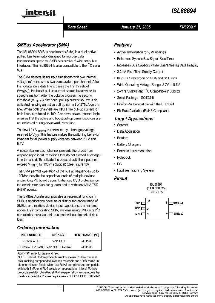 ISL88694_424040.PDF Datasheet