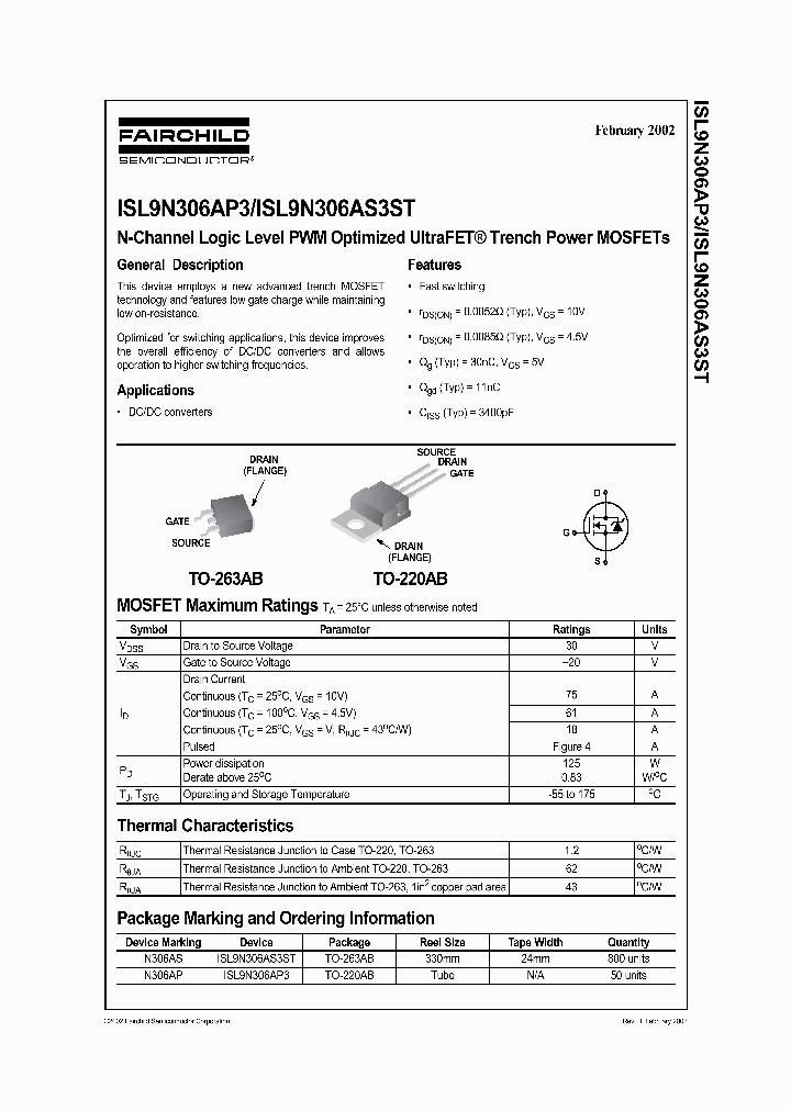 ISL9N306AS3ST_429997.PDF Datasheet