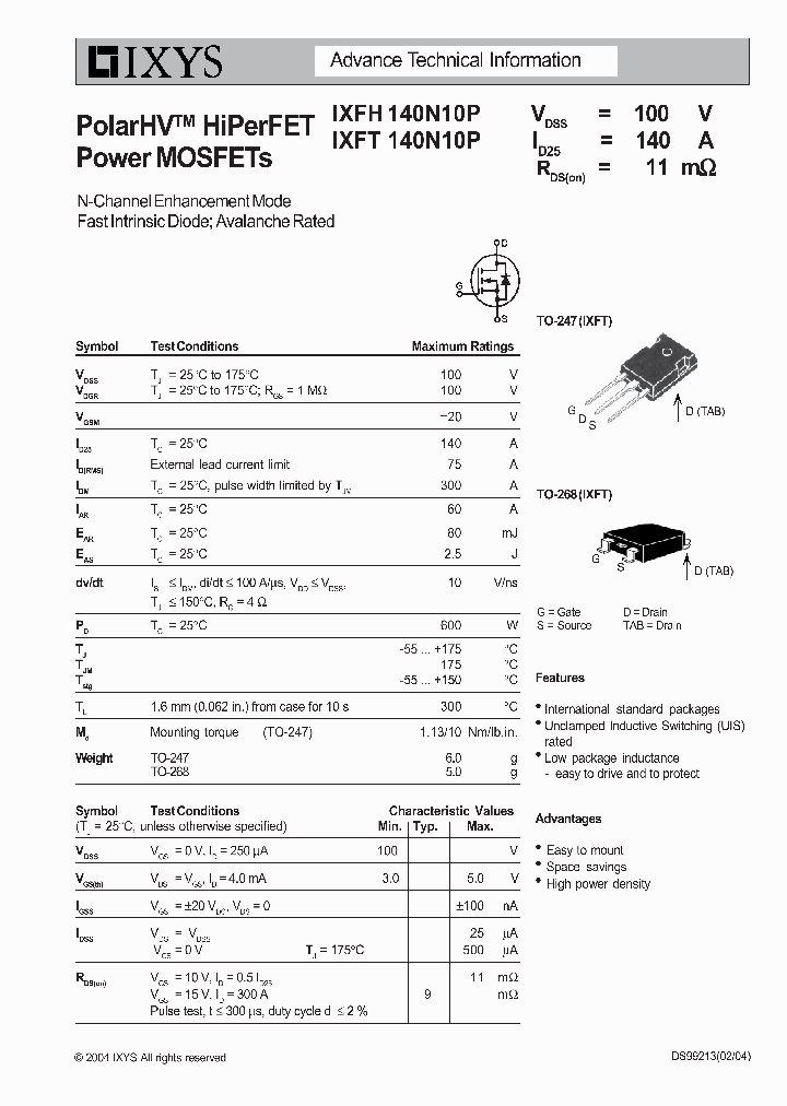 IXFH140N10P_411572.PDF Datasheet