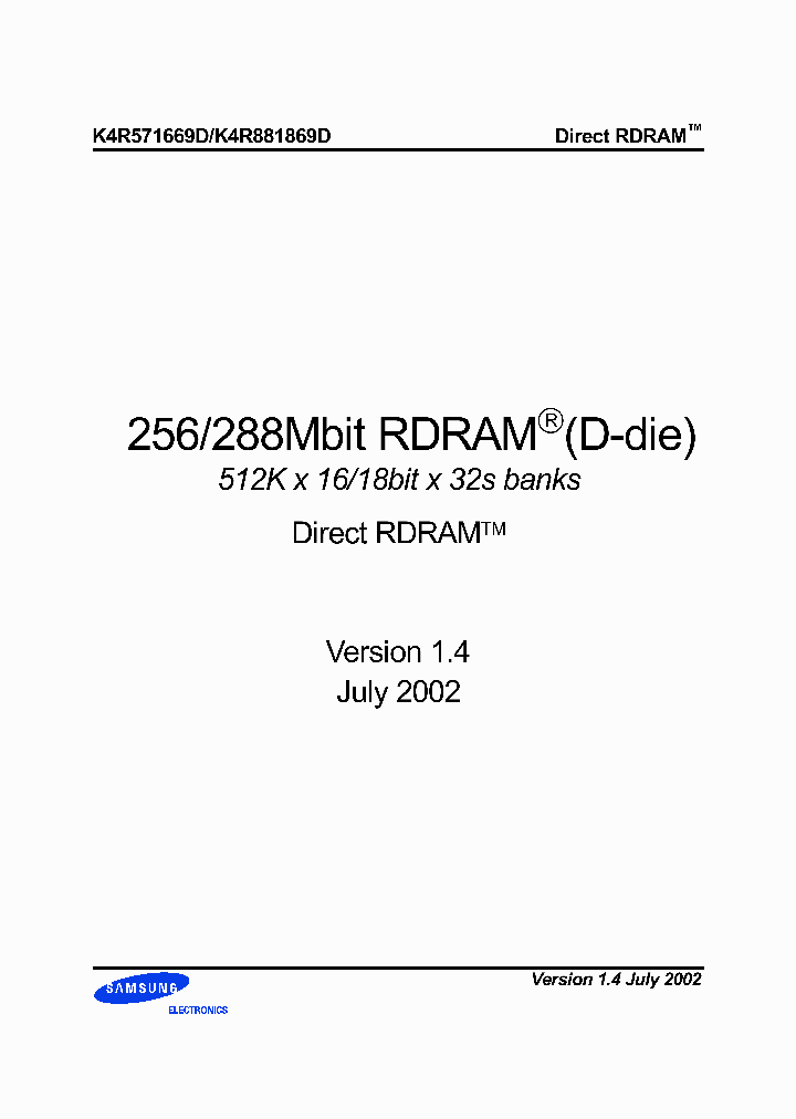 K4R881869D_408537.PDF Datasheet