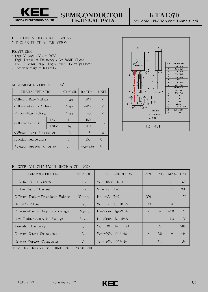 KTA1070_423863.PDF Datasheet