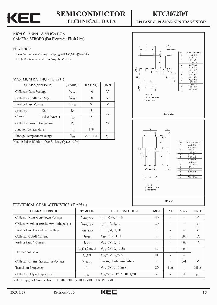 KTC3072D_427415.PDF Datasheet
