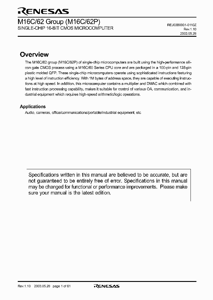 M30624FGPF_302563.PDF Datasheet