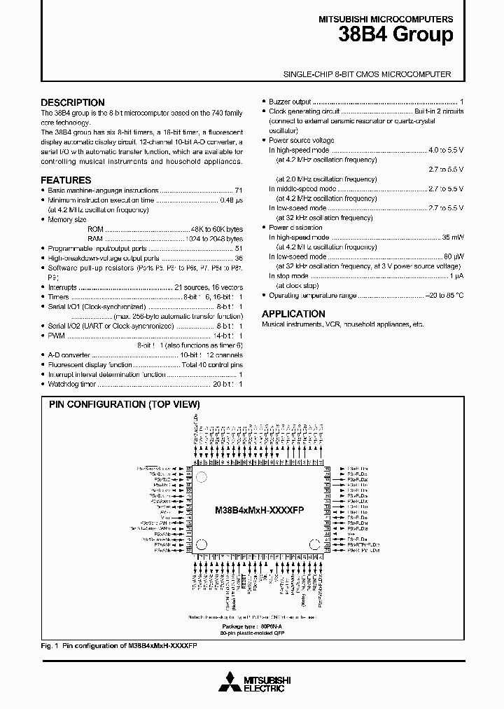 M38B43ECH-XXXXFP_360184.PDF Datasheet