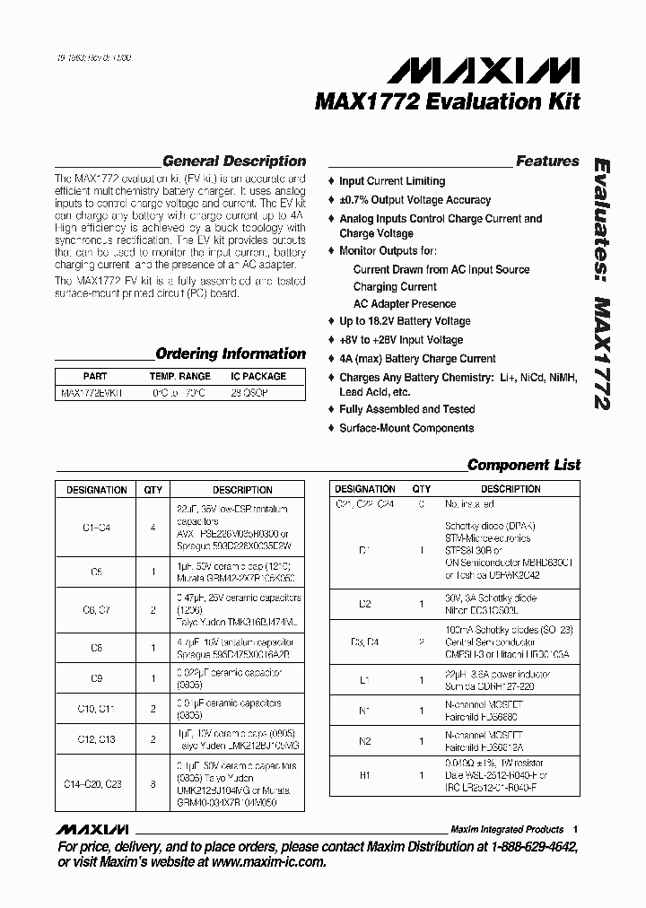 MAX1772EVKIT_390273.PDF Datasheet