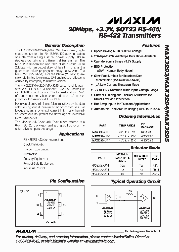 MAX3295_402440.PDF Datasheet
