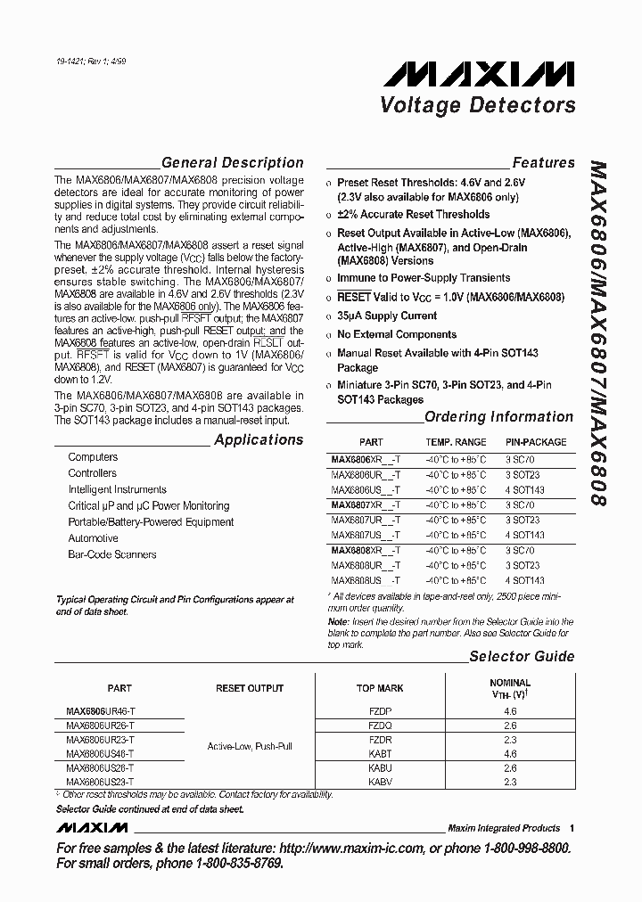 MAX6807_287851.PDF Datasheet