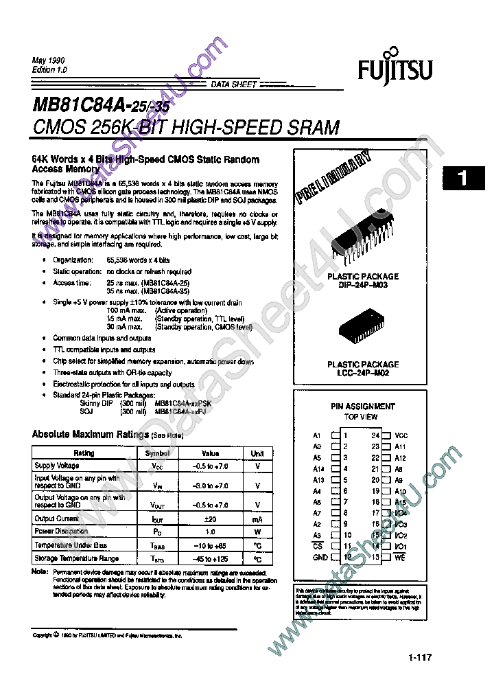 MB81C84A_424347.PDF Datasheet