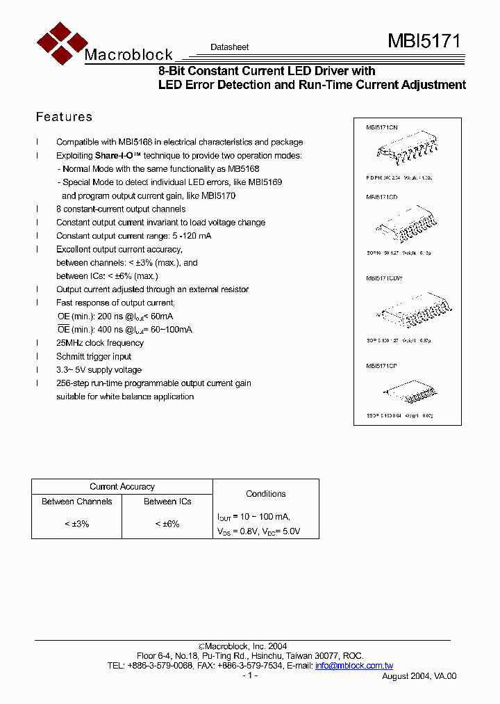 MBI5171_398609.PDF Datasheet