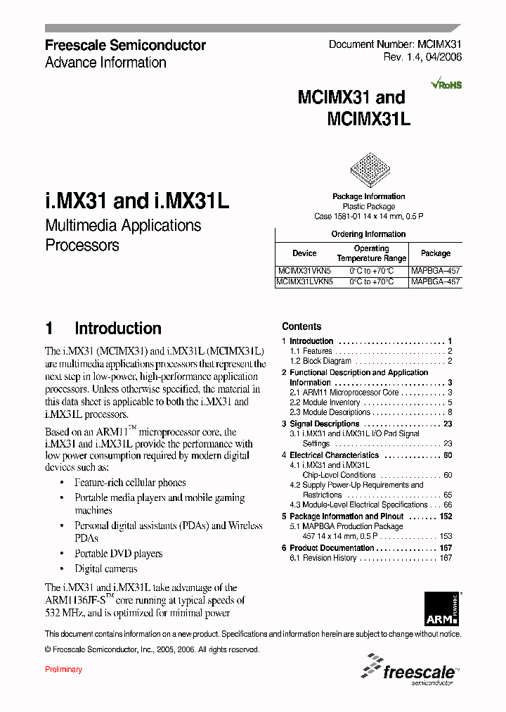 MCIMX31VKN5_403170.PDF Datasheet
