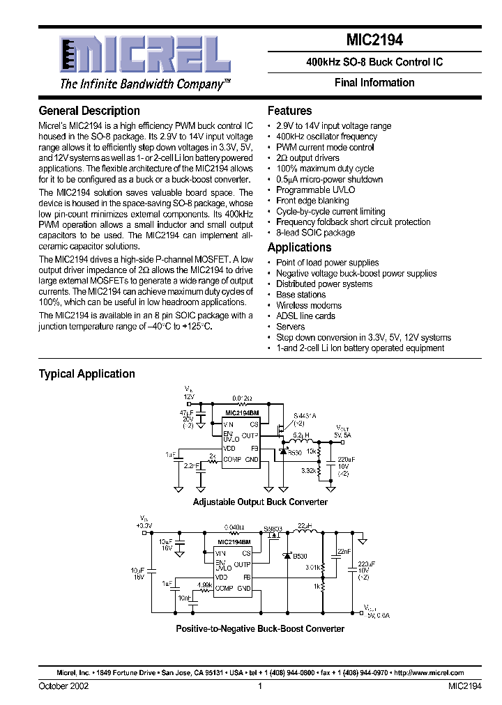 MIC2194_419038.PDF Datasheet
