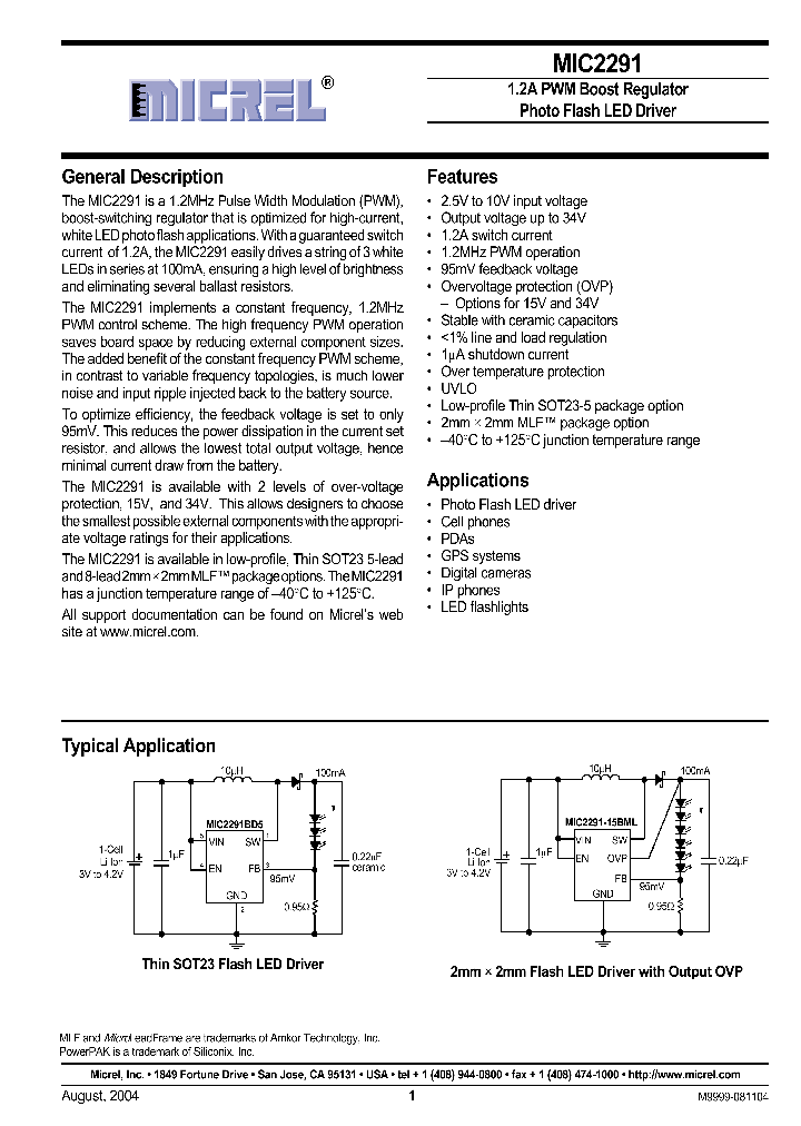 MIC2291_31475.PDF Datasheet
