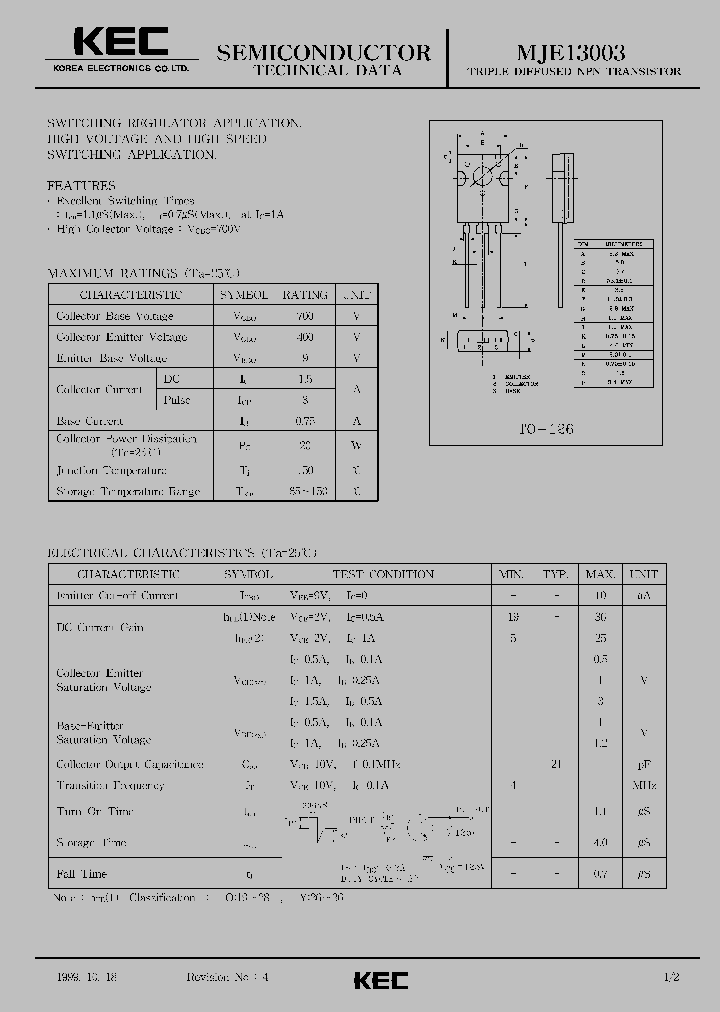 MJE13003_424730.PDF Datasheet