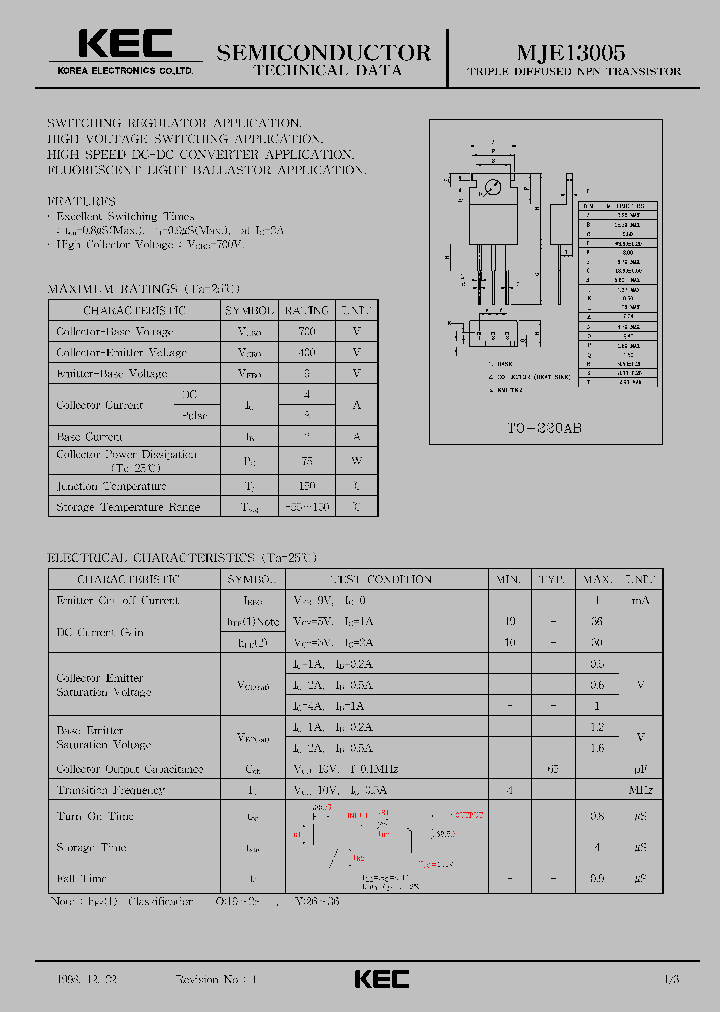 MJE13005_423364.PDF Datasheet