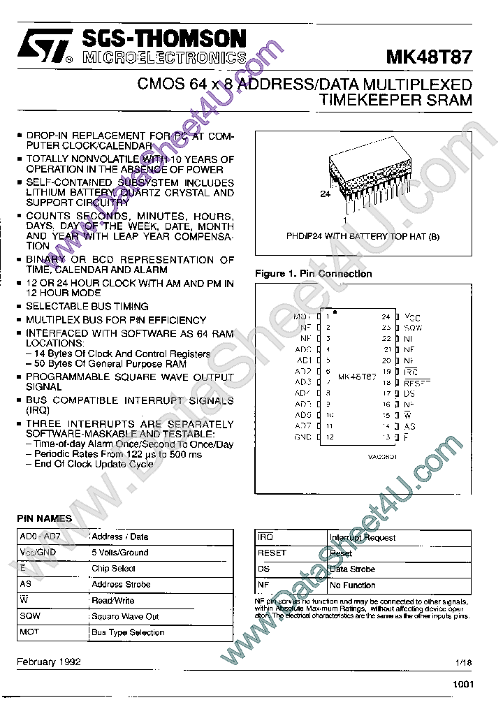 MK48T87_413906.PDF Datasheet