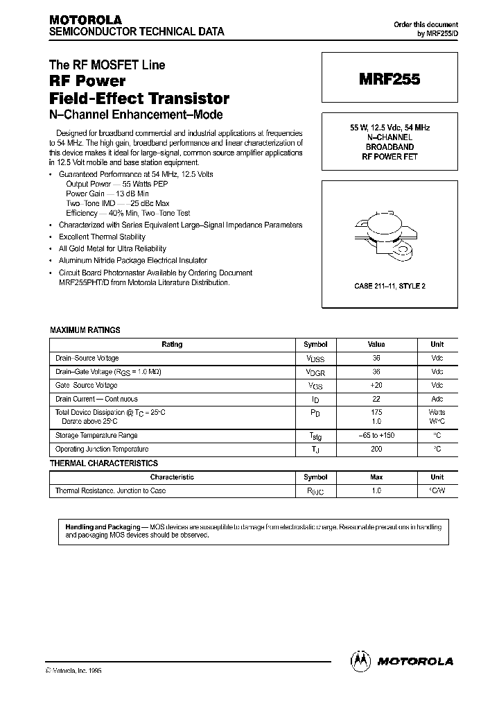 MRF255_430649.PDF Datasheet