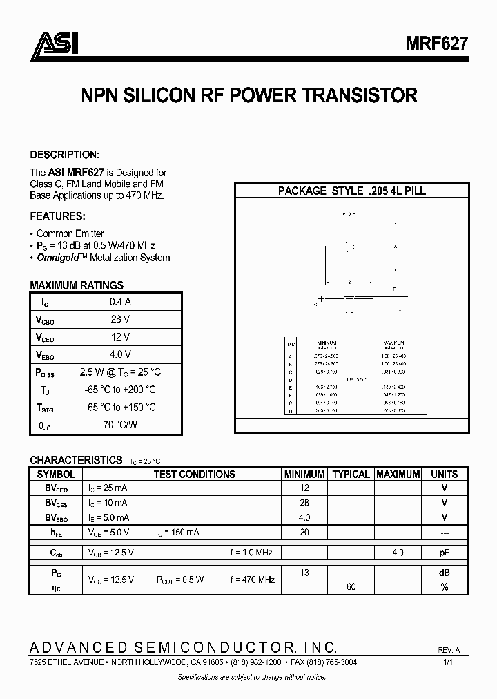 MRF627_405547.PDF Datasheet