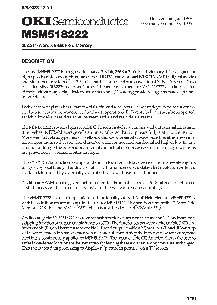 MSM518222_140566.PDF Datasheet