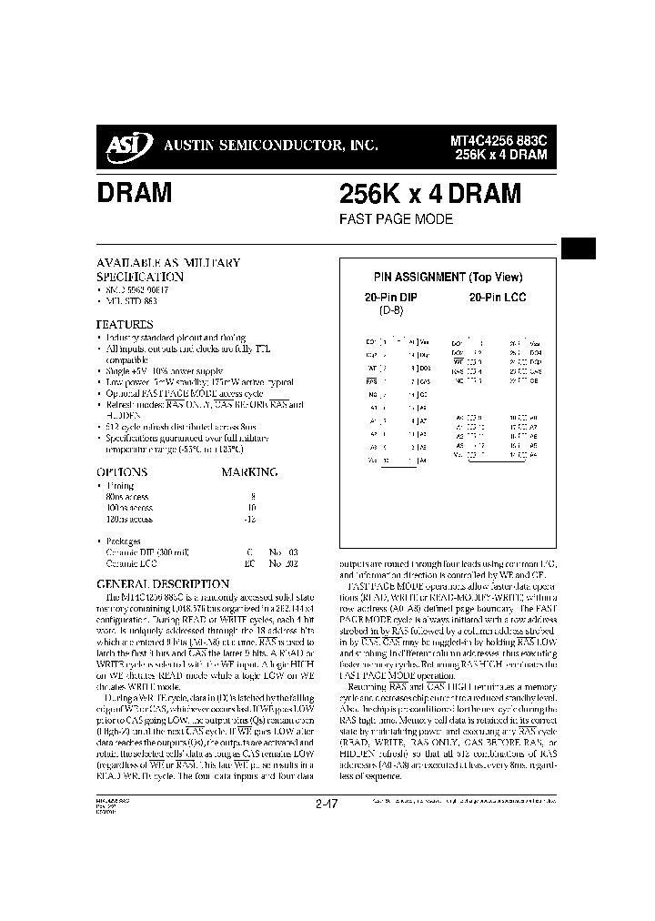 MT4C4256_406327.PDF Datasheet