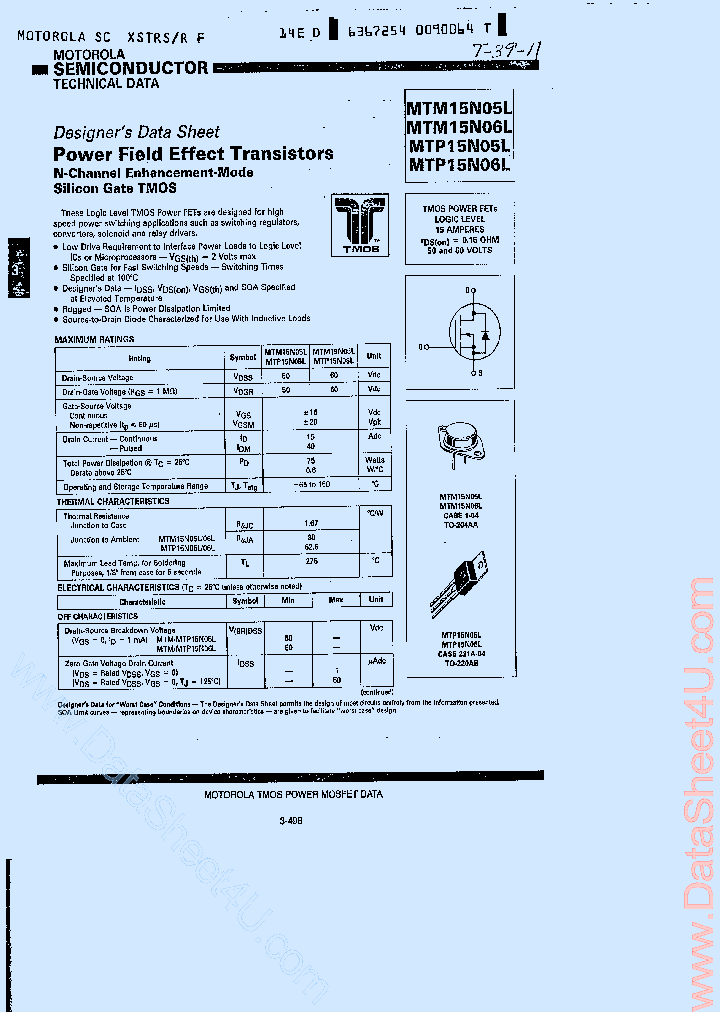 MTP15N06L_413541.PDF Datasheet