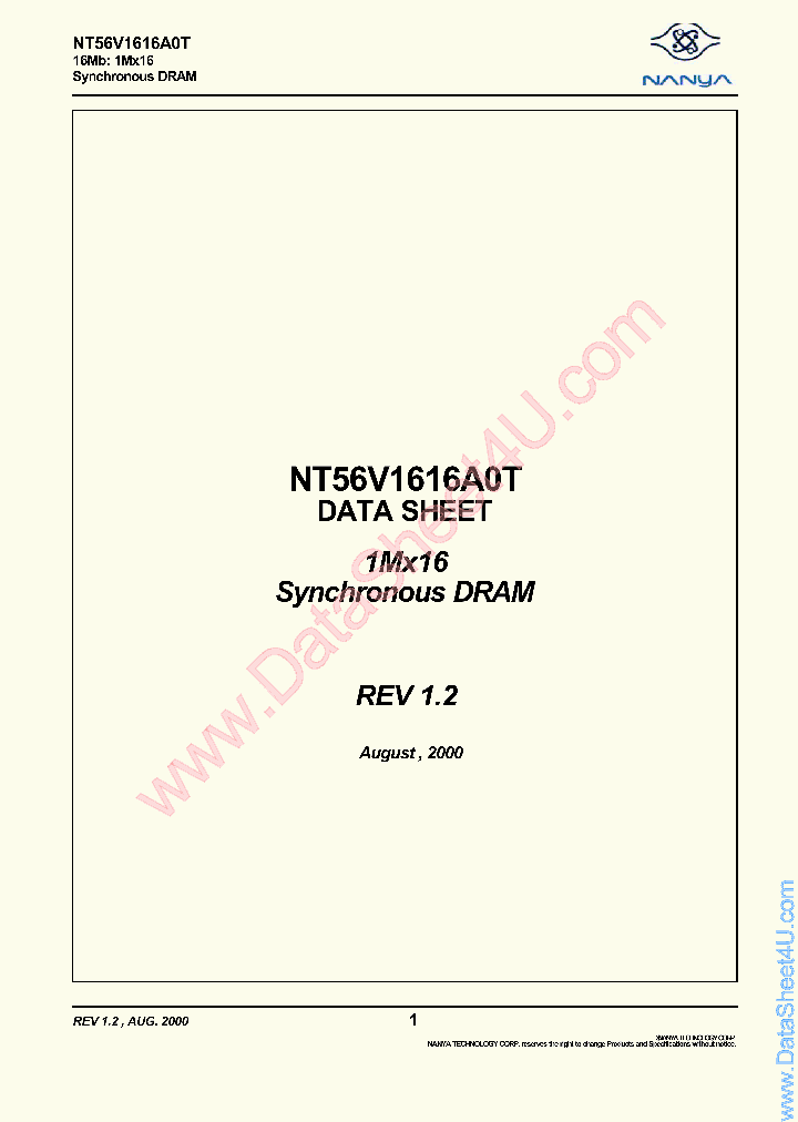 NT56V1616A0T_408338.PDF Datasheet