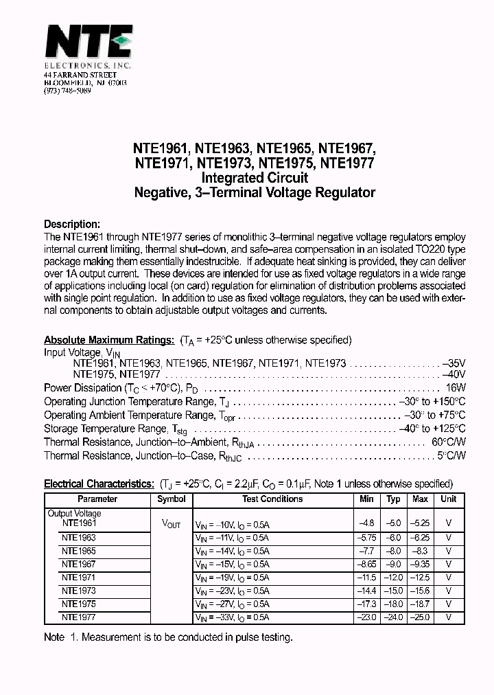 NTE1961_69801.PDF Datasheet