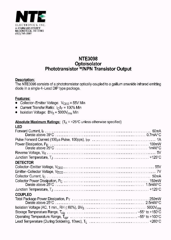 NTE3098_430080.PDF Datasheet