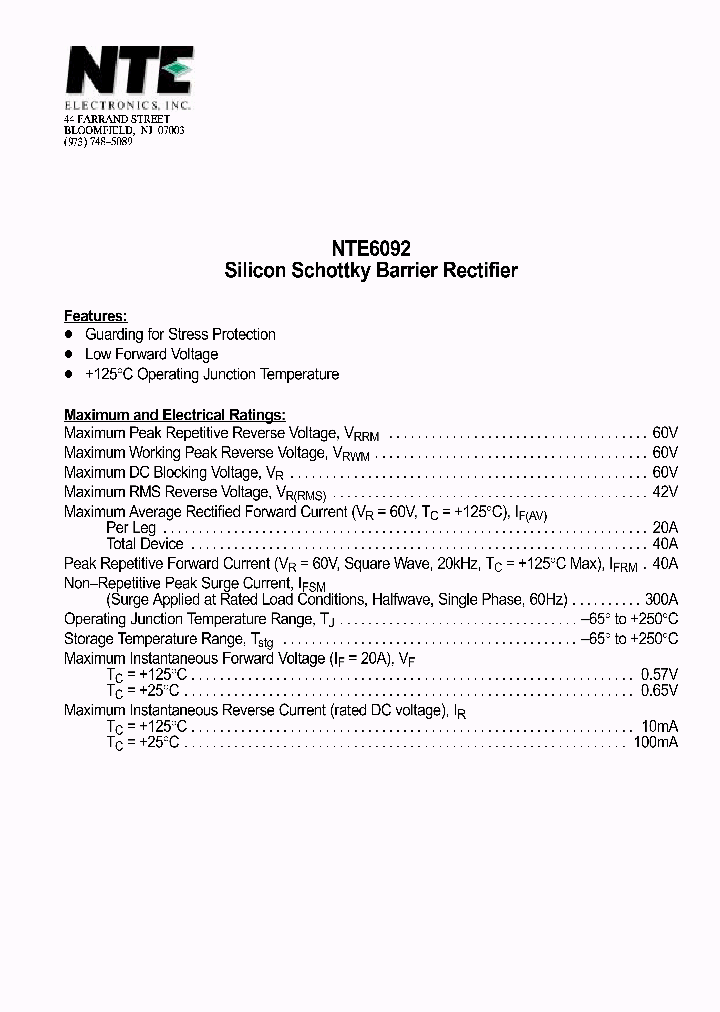 NTE6092_420088.PDF Datasheet