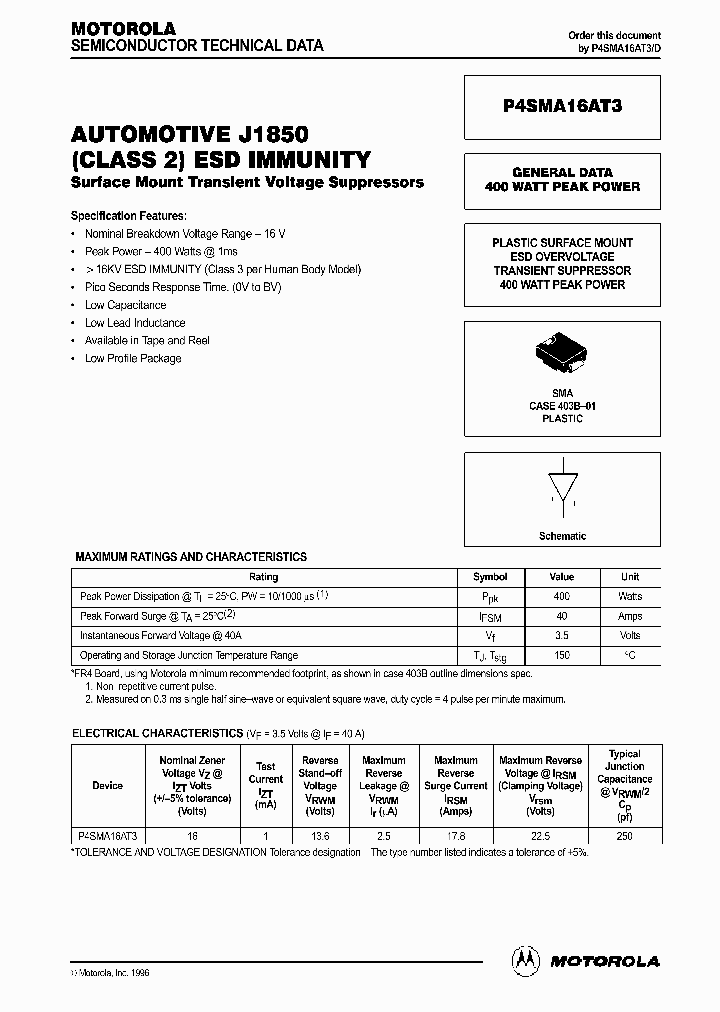 P4SMA16AT3_398960.PDF Datasheet