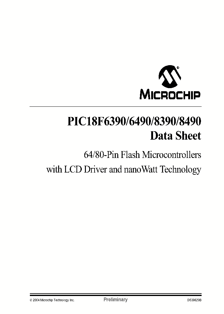 PIC18F8390_375266.PDF Datasheet